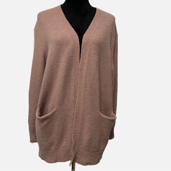 Madewell Sweater Women Medium Open Cardigan Wool Alpaca Blend Blush Pockets Soft - Picture 1 of 7